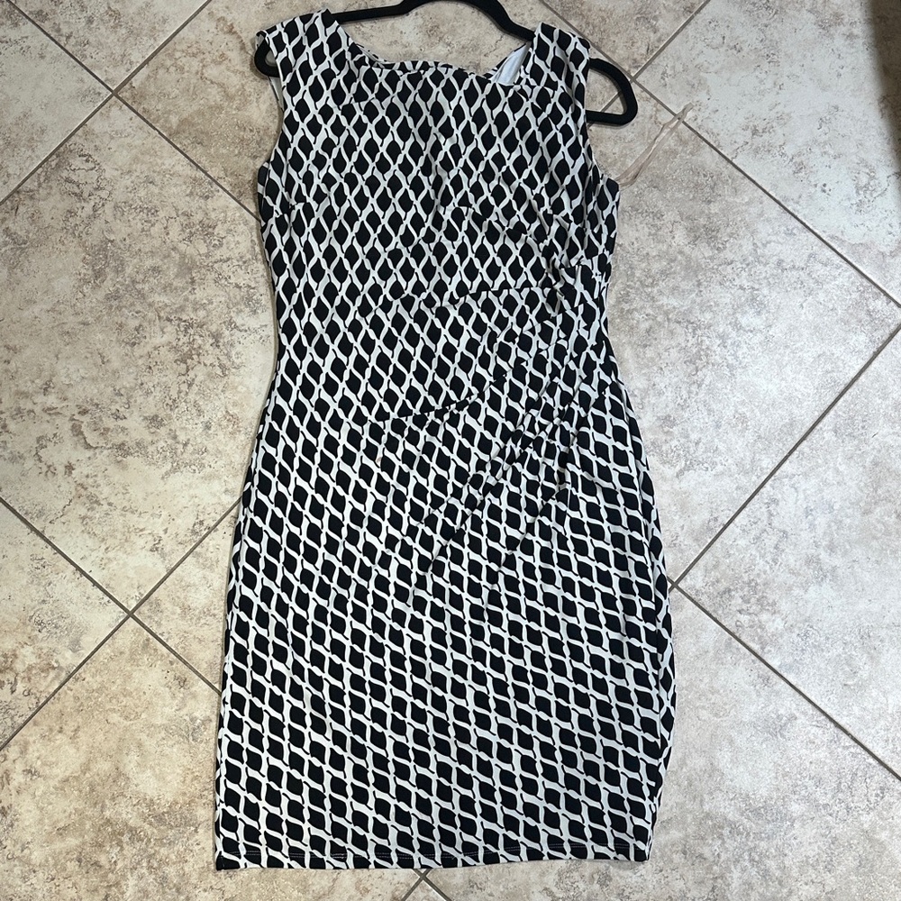 Ralph Lauren Black and White Patterned Mini Dress